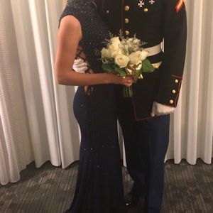 JOVANI LACE UP SIDES PROM DRESS